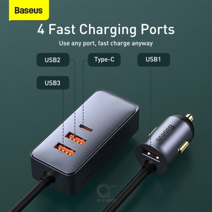 Baseus 120W USB Type C Car Charger 4