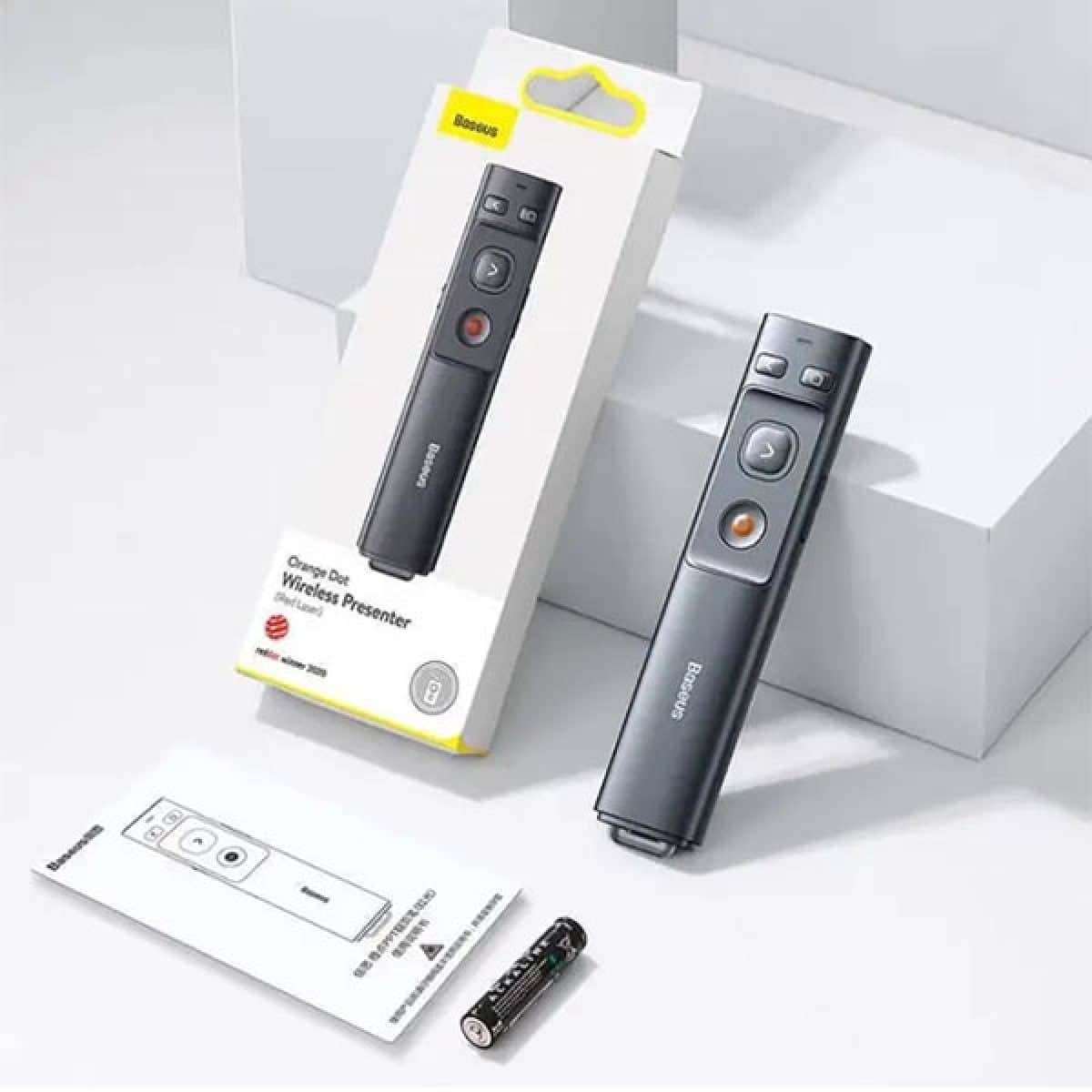 Baseus ACFYB 0G Orange Dot Wireless Presenter Red Laser Grey 3
