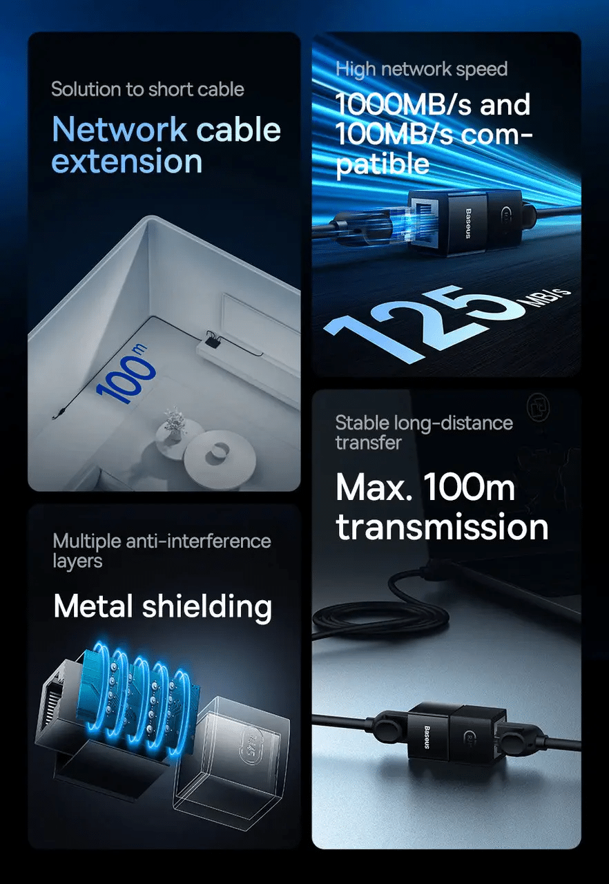 Baseus AirJoy Series Ethernet Cable Connector BS OH120 2pcs 1