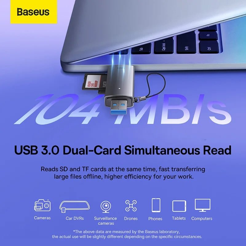 Baseus Airjoy USB A to SD TF Card Reader 2