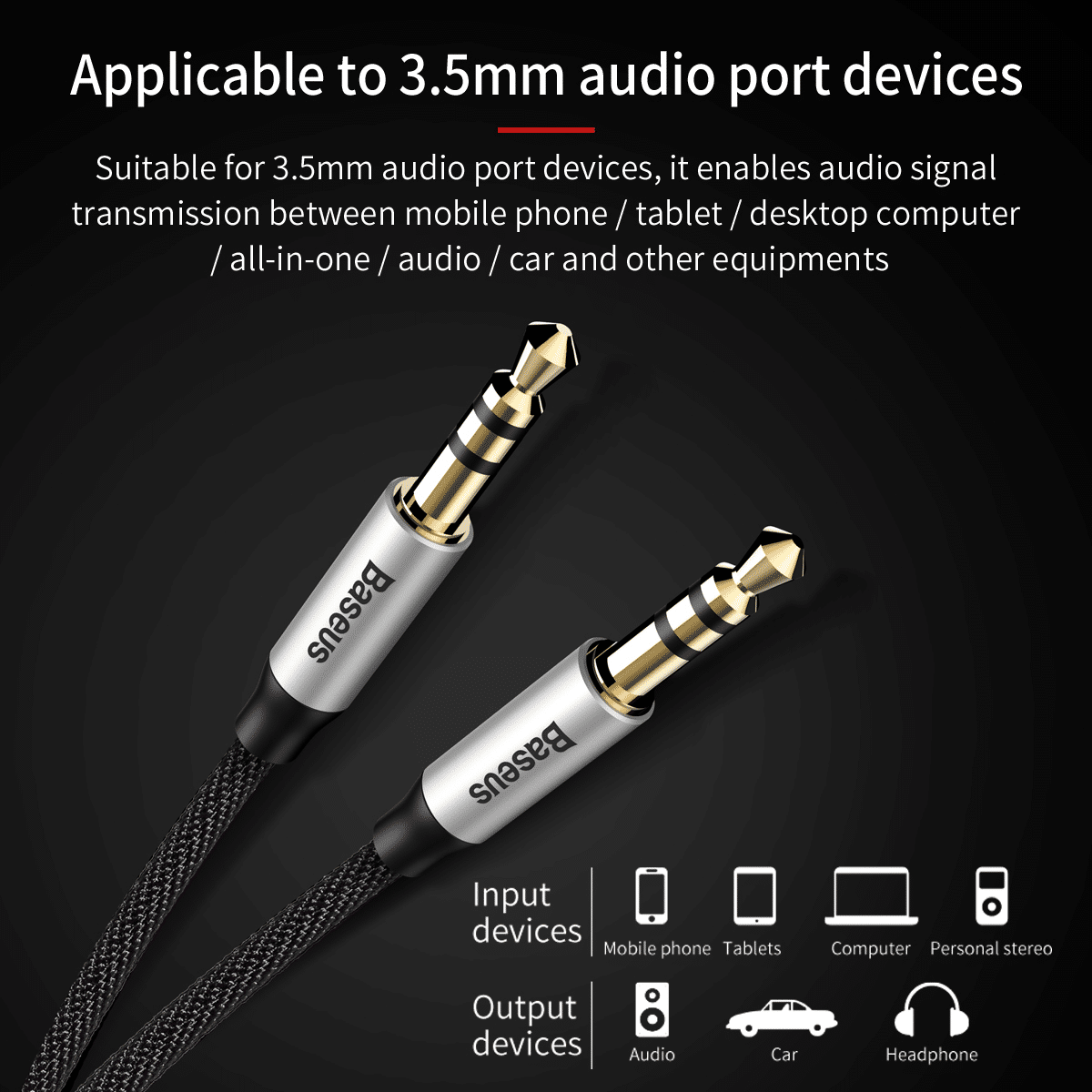 Baseus Audio Yiven M30 3.5mm to 3.5mm Cable 1