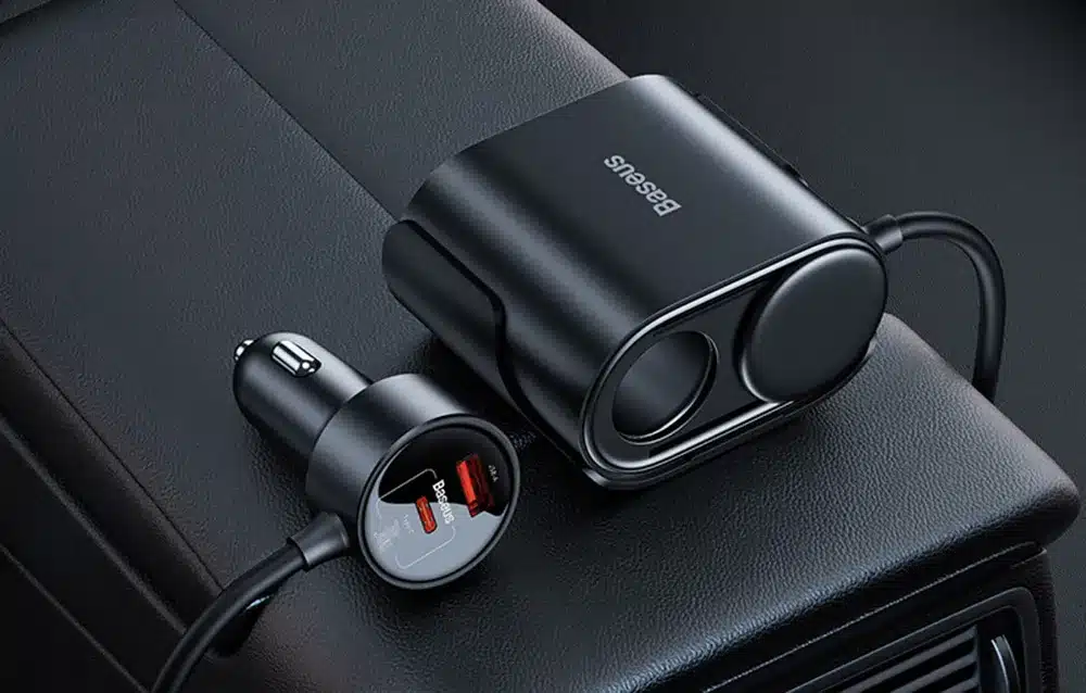 Baseus Car Charger High Efficiency Pro 1 for 2 Car Cigarette Lighter With 30W USB C USB A port 3