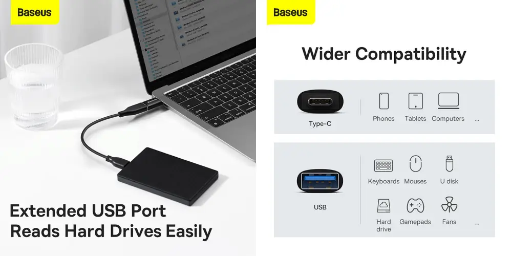 Baseus Ingenuity Series USB To Type C OTG Adapter 3
