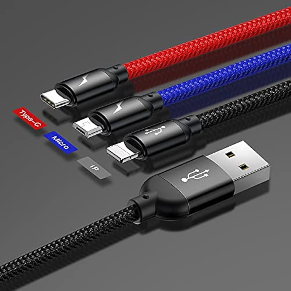 Baseus Primary Colors Three in One Nylon Braided Cable CAMLT BSY01 2