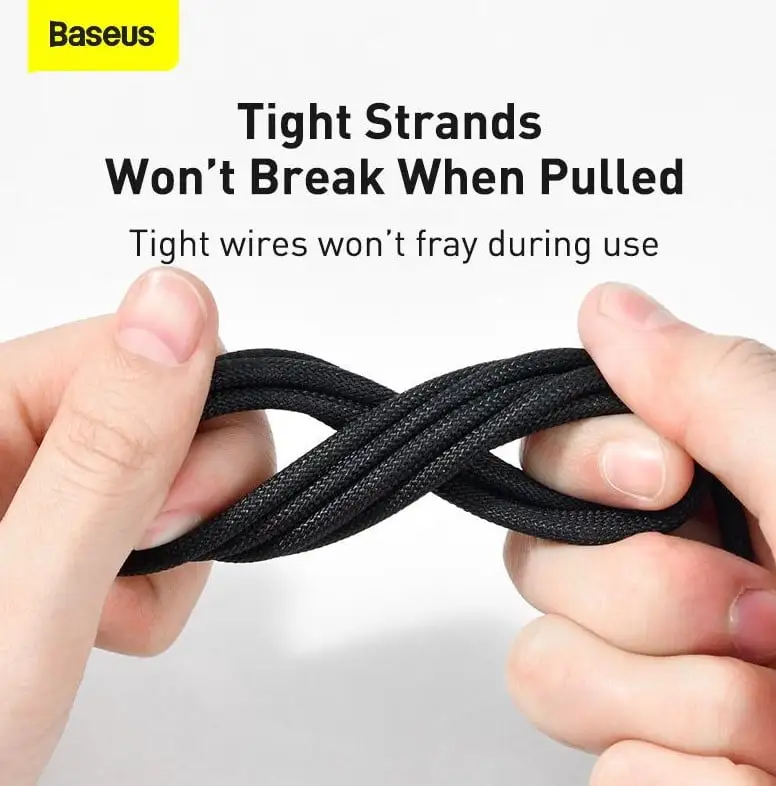 Baseus Tungsten Gold Fast Charging Data Cable USB to Type C 66W 2m Black CATWJ C01 1