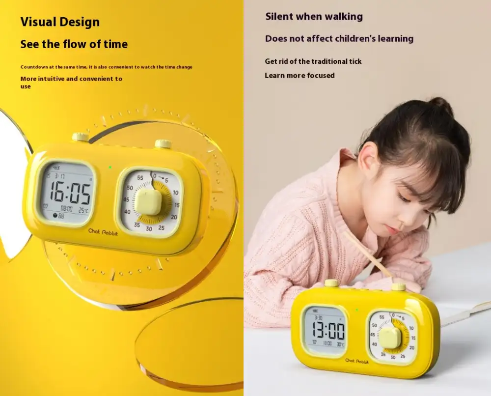 Chat Rabbit Dual Screen Thermometer Time Manager 4
