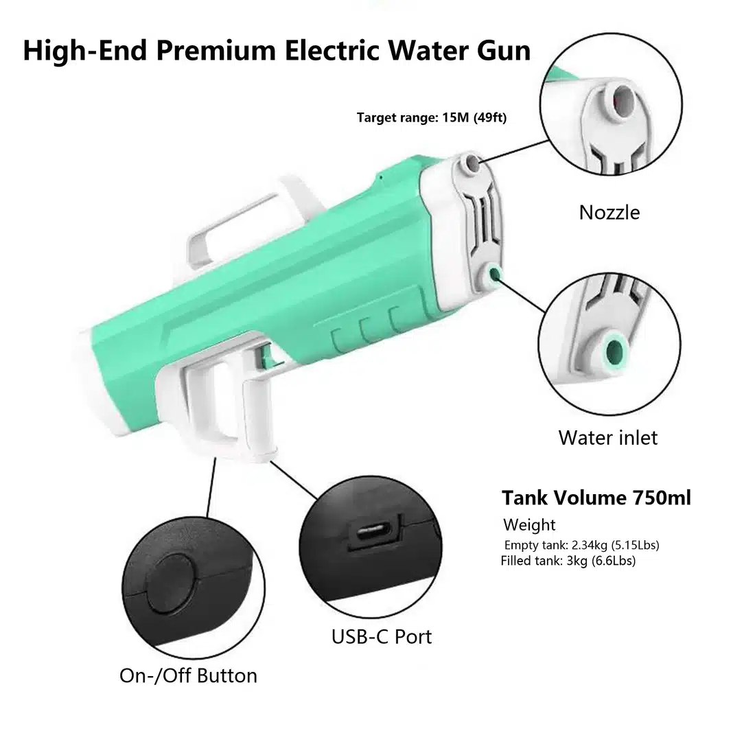 High End Automated Powerful Electric Water Blaster upgrade version 50 water blasts 3