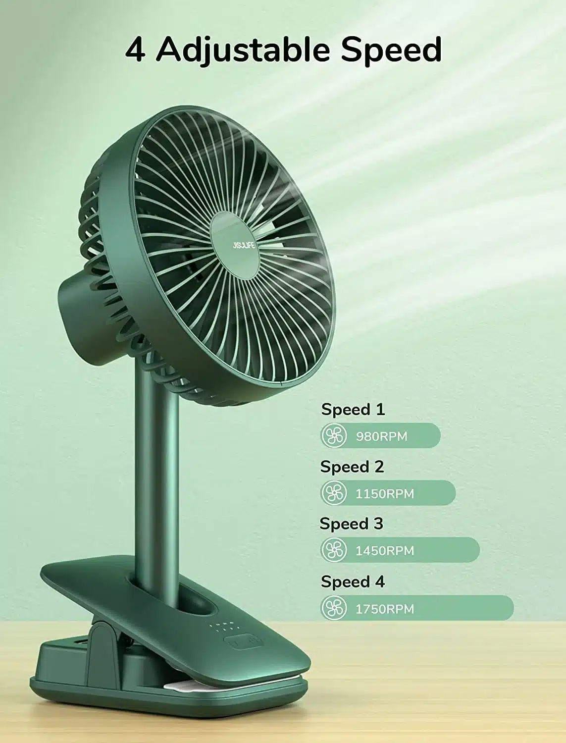 JISULIFE FA13R Clip on Type Oscillating Fan 8000mAh 1