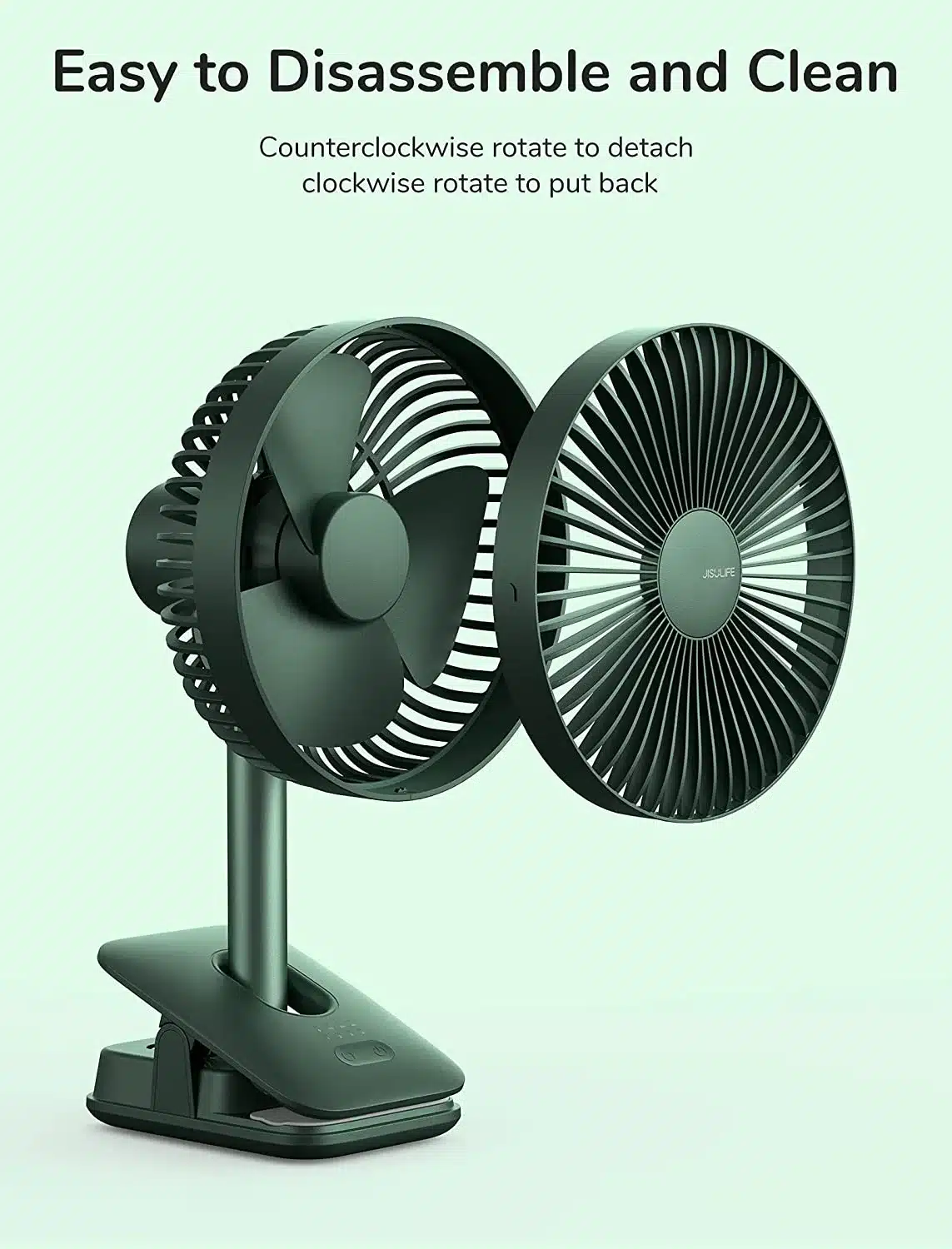 JISULIFE FA13R Clip on Type Oscillating Fan 8000mAh 3
