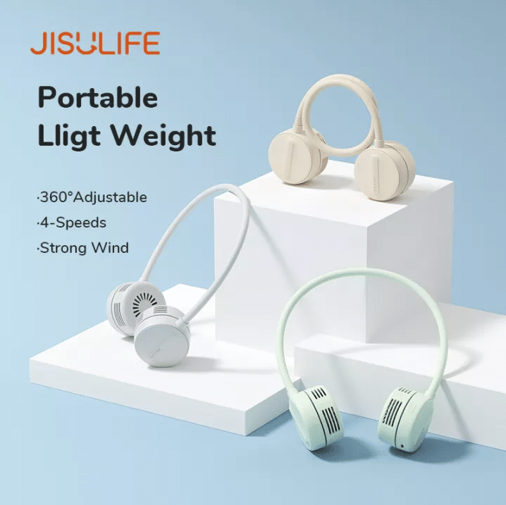 JISULIFE FA25 Adjustable Neck Fan 1800mAh 2