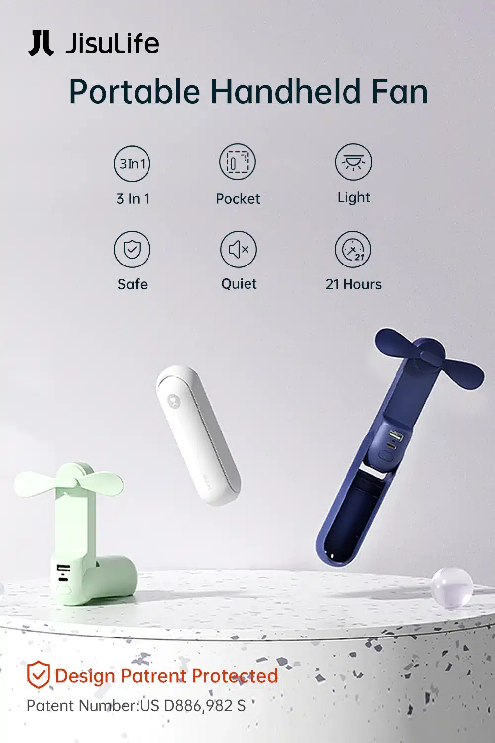 JISULIFE Handheld Fan Life8 Plus 5