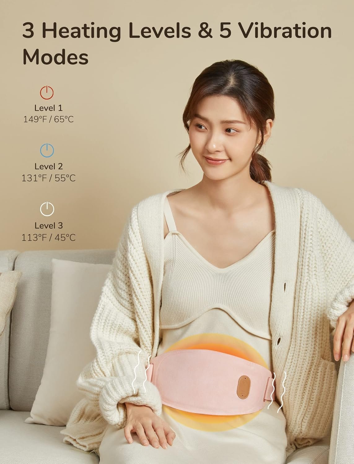 JISULIFE Heated Belt Cordless Heating Pad With Power Bank 1