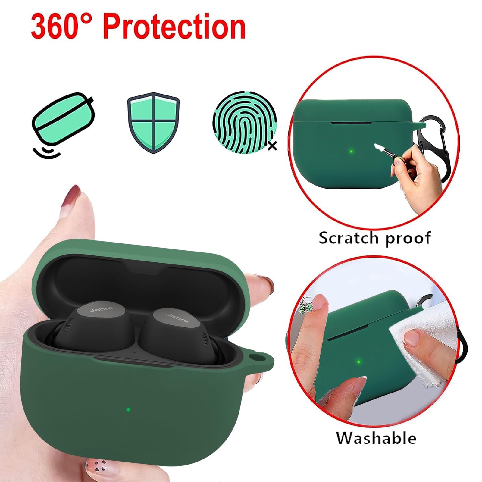 Jabra Elite 8 Active Silicone Case With Anti Lose Hook 2