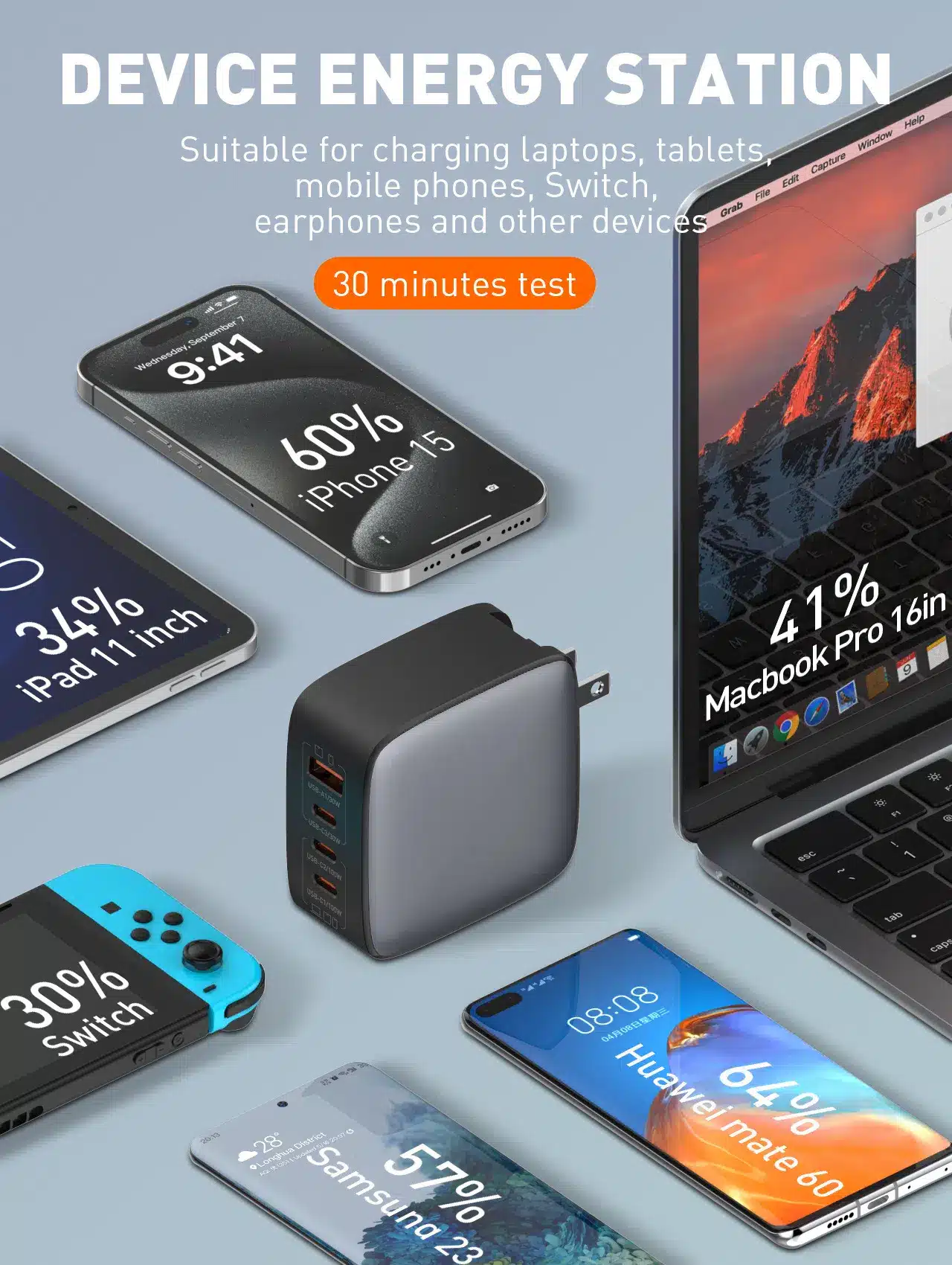 LDNIO Q408 100W 4 Port USB PD GaN Wall Charger 1