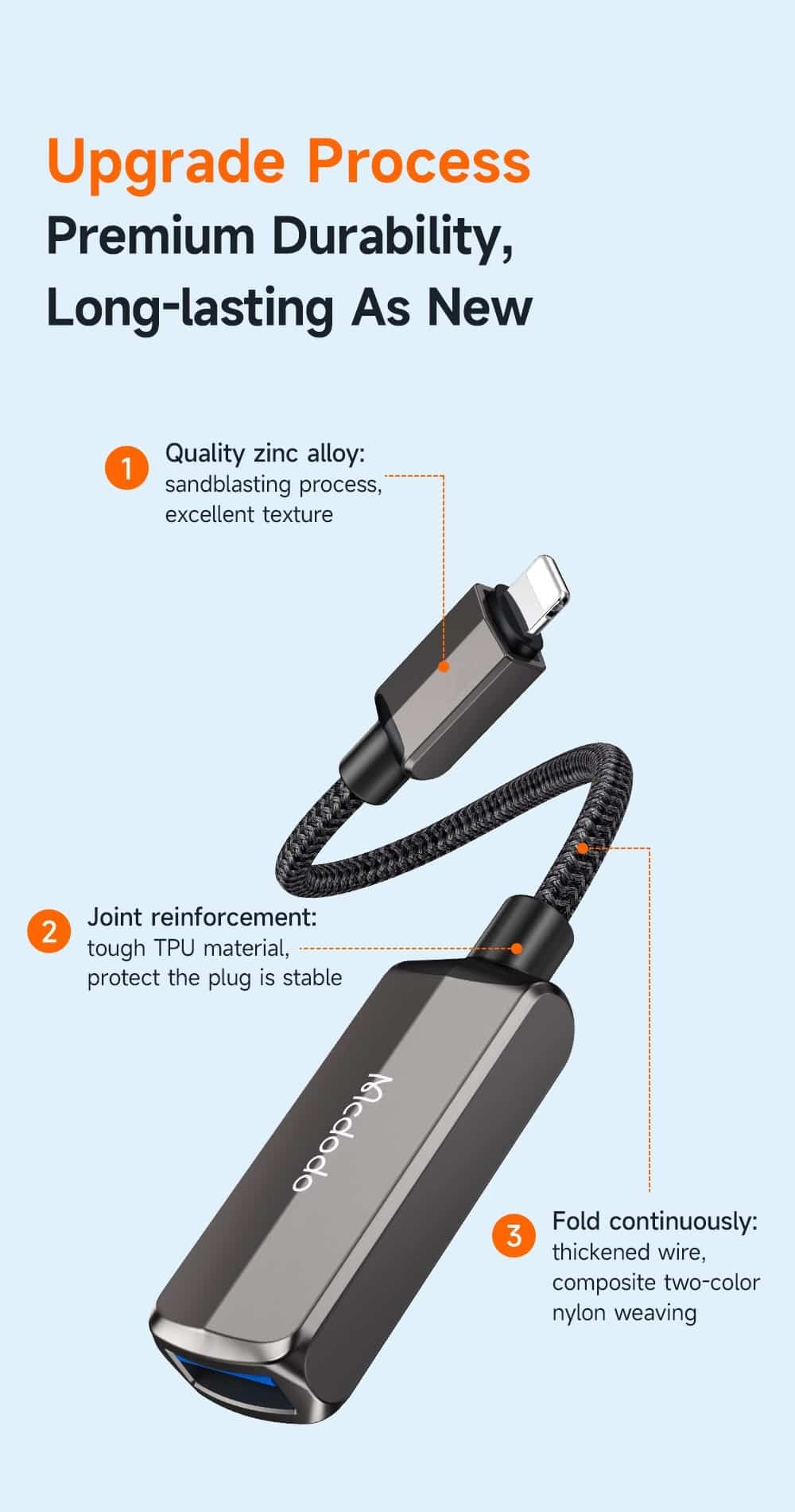 Mcdodo 2 in 1 USB Lightning OTG Converter Adapter 2