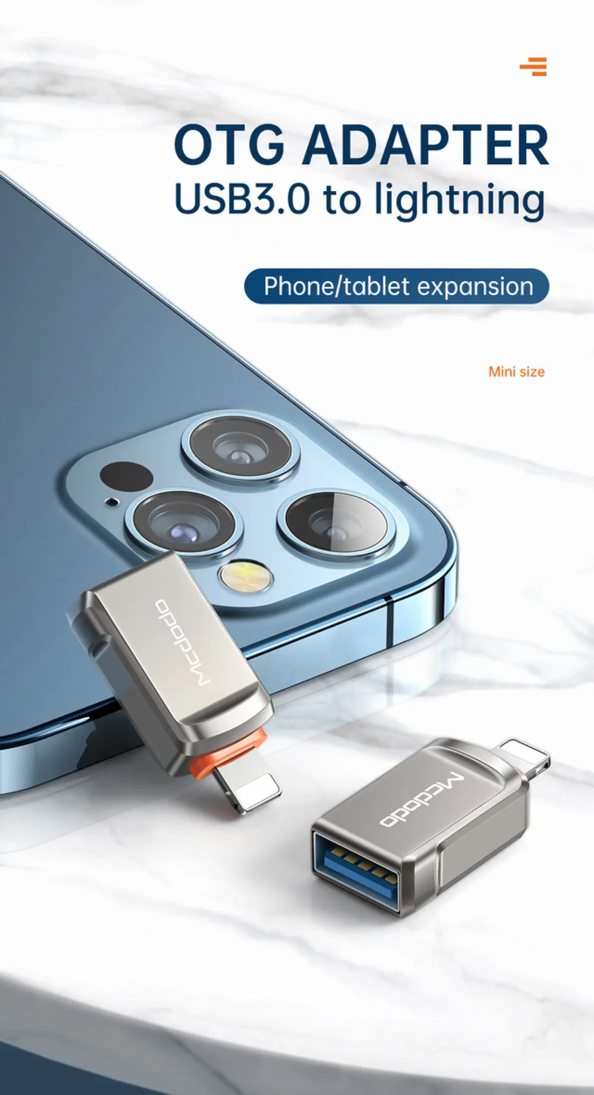 Mcdodo OTG Data Adapter USB A 3.0 To Lightning OT 8660 2