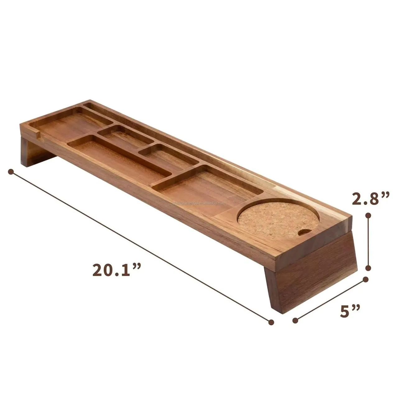 Natural Wood Multi Compartment Minimalist Desk Organizer 2 Natural Wood Multi Compartment Minimalist Desk Organizer 2