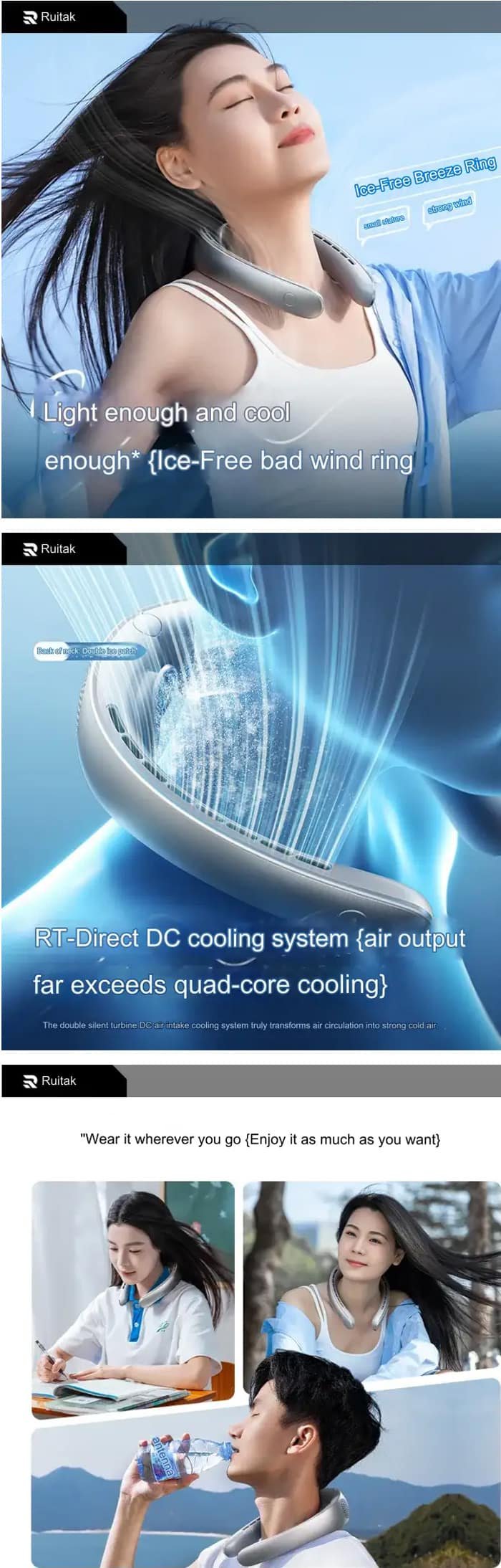 RTAKO BP939 Air Freeze Neck Hanging Fan 1