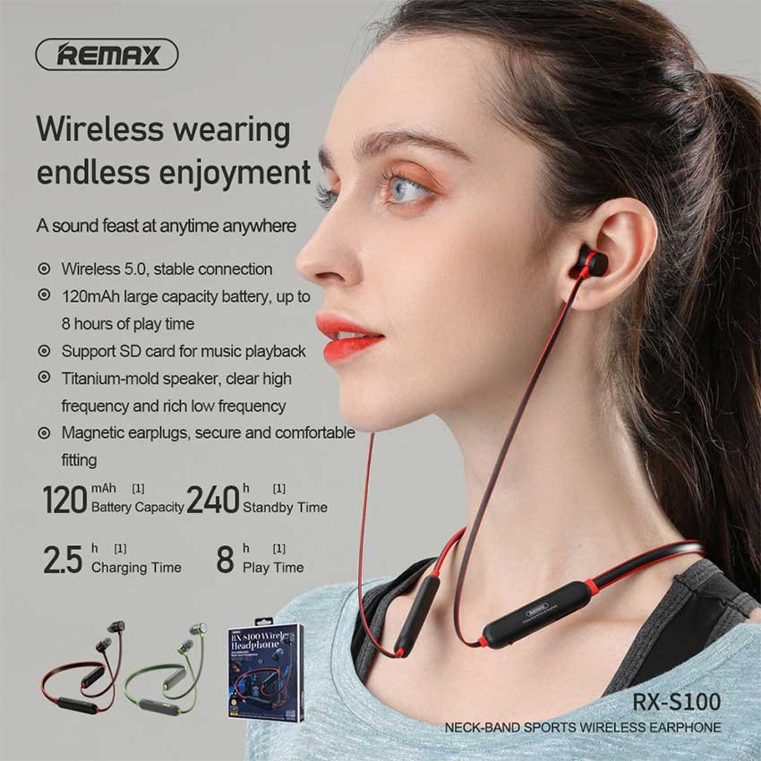 Remax RX S100 Wireless Neckband Earphone 2