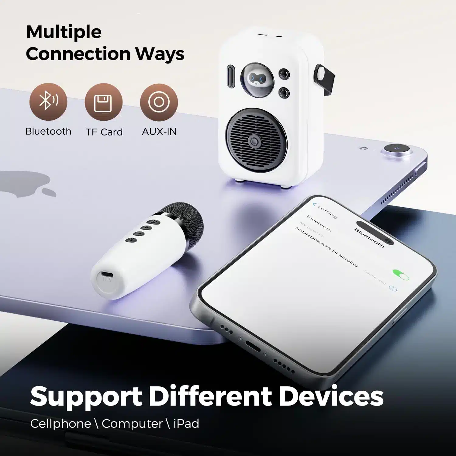 SoundPEATS Hi Singing Karaoke Speaker and Mic with Colorful Lights 1