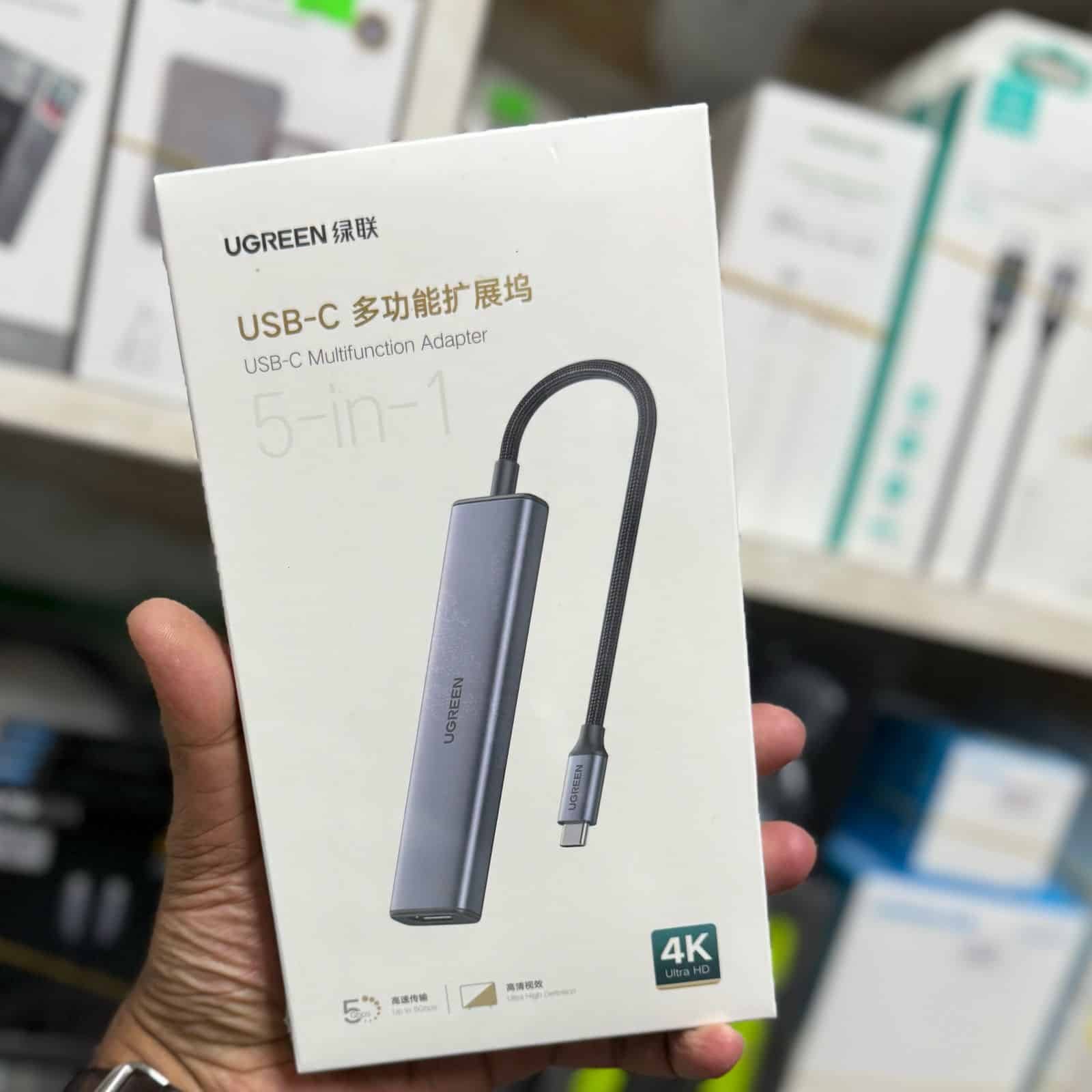 UGREEN USB C Hub 5 in 1 4K 60HZ HDMI to USB C Adapter Type C Dock Multiport with 4 USB 3.0 Type C to HDMI Hub 20955