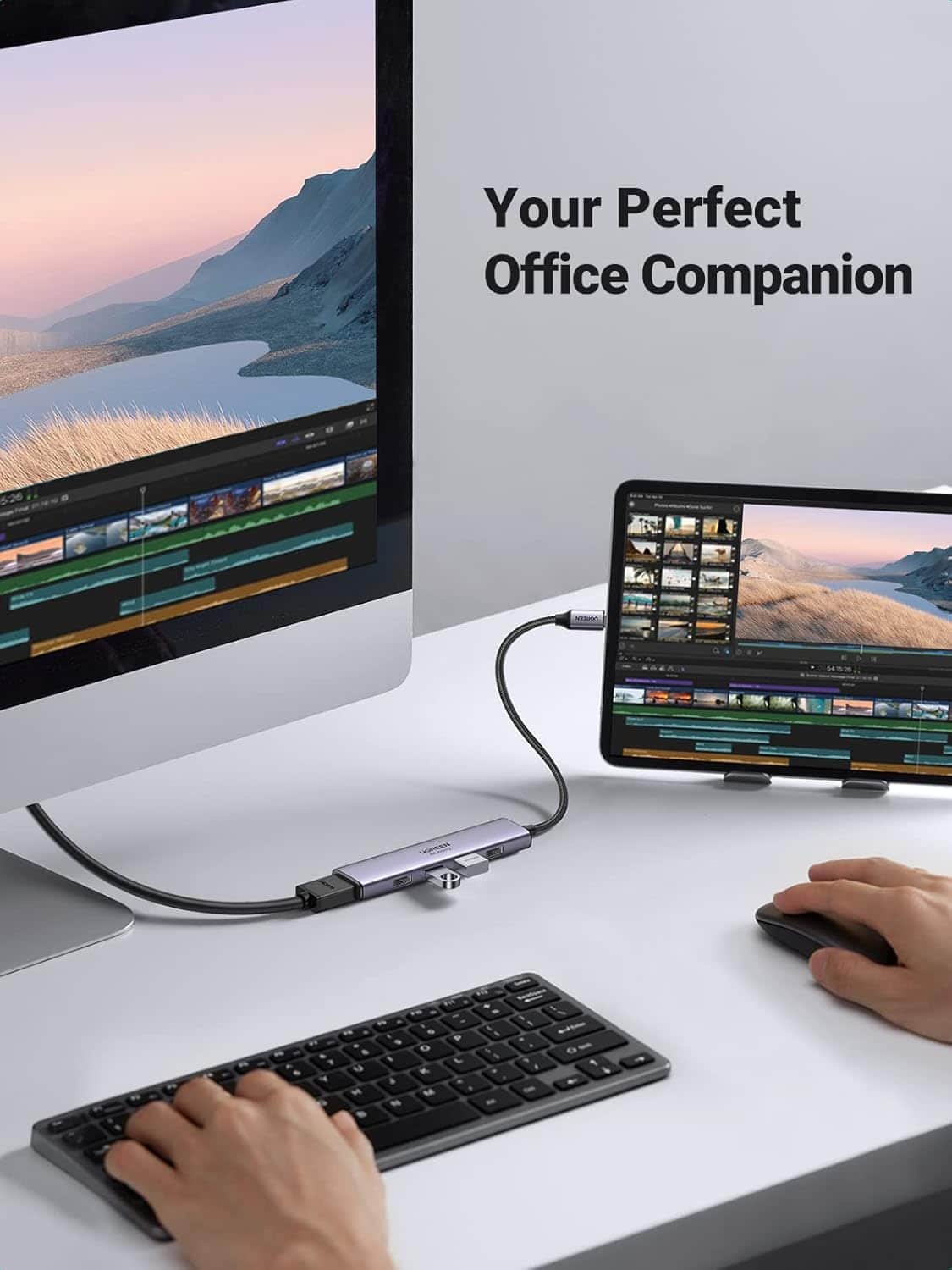 UGREEN USB C Hub 5 in 1 4K 60HZ HDMI to USB C Adapter Type C Dock Multiport with 4 USB 3.0 Type C to HDMI Hub 20958