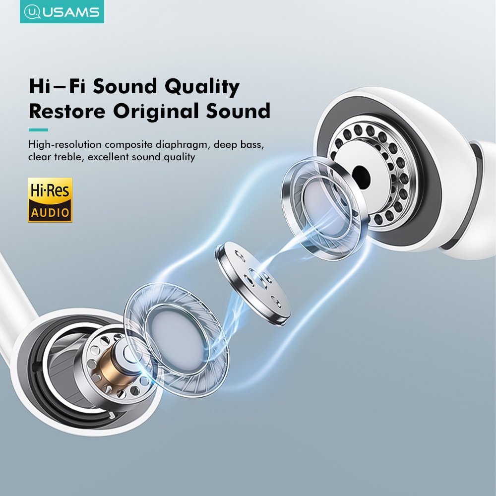 USAMS Headphones EP 41 Type C In Ear 1.2M White Android Type C 2