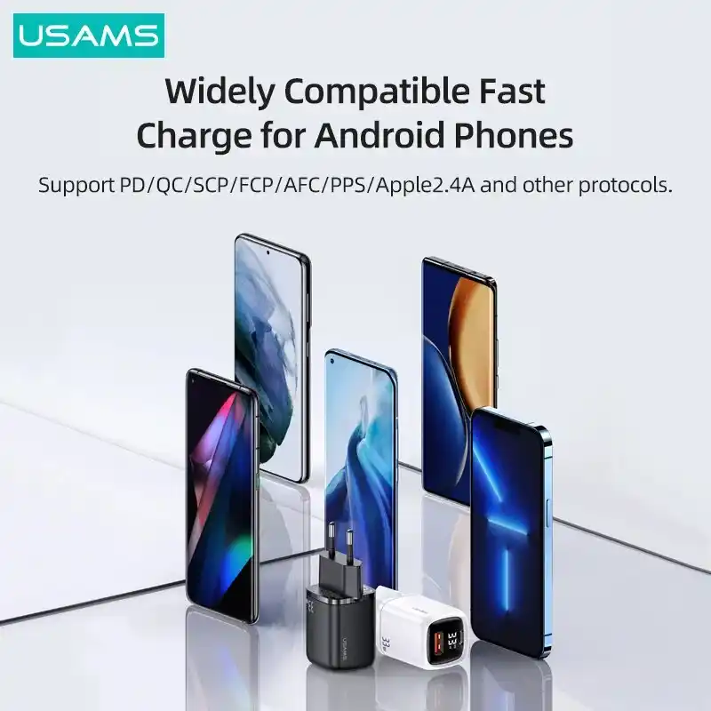 USAMS US CC152 T46 33W PDQC Digital Display Fast Charger EU 1