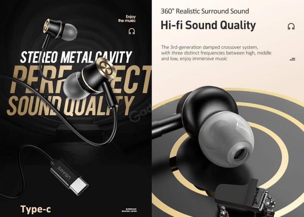 USAMS US SJ482 EP 43 Type C In ear Metal Earphone 2