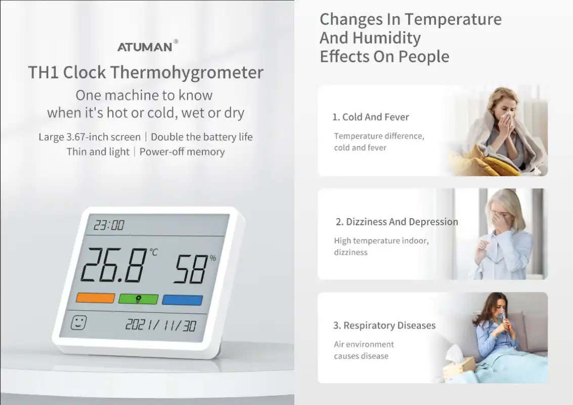 Xiaomi Duka Atuman TH1 Clock Thermohygrometer 3 1