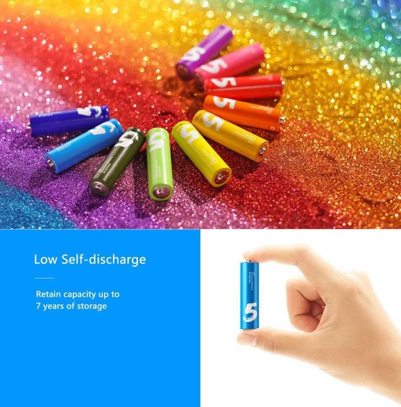 Xiaomi ZMI Zi7 Alkaline Battery AAA LR03 1.5V Rainbow 10pcs Pack 1