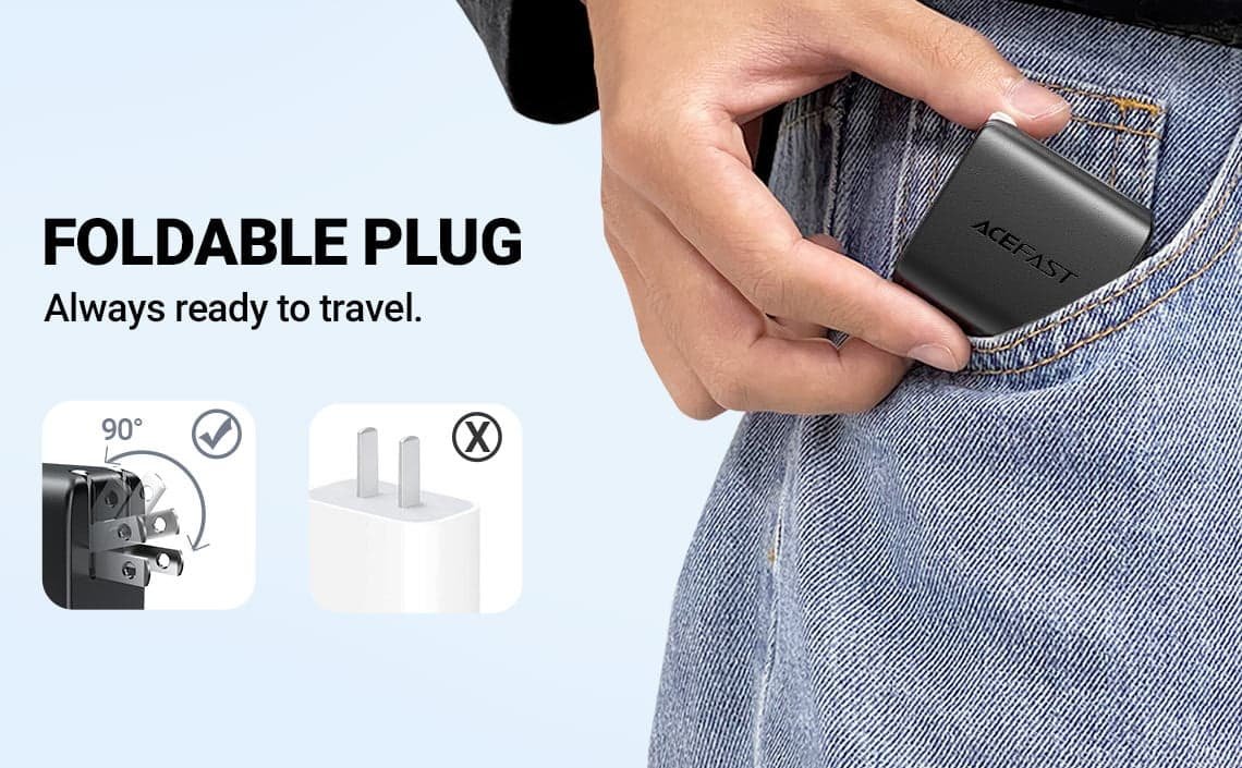 acefast a11 wall charger foldable plug