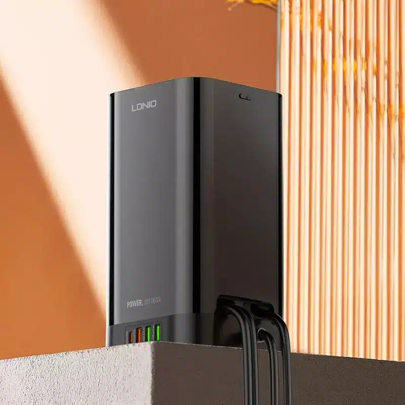 ldnio skw6457 6 outlet usb tower extension power socket with 15w wireless charger 4