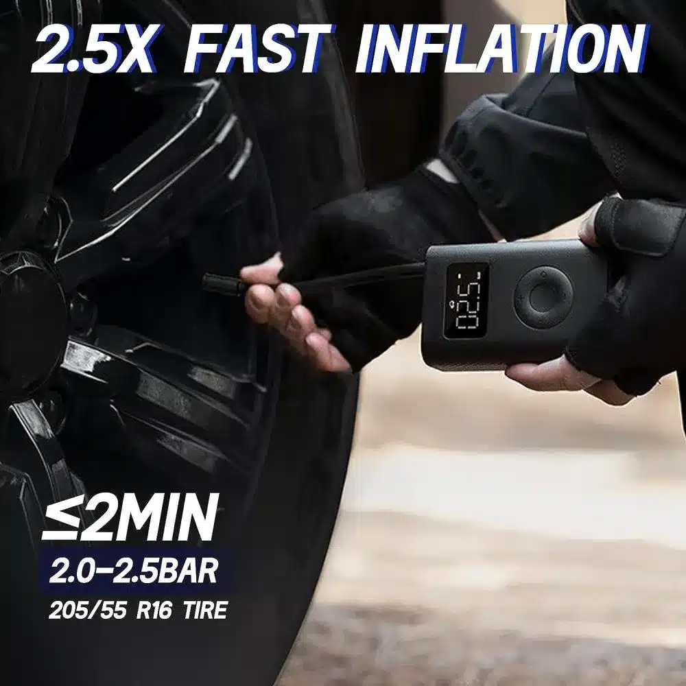 xiaomi mijia air pump 2 digital tire pressure detection built in battery portable inflator pum 5