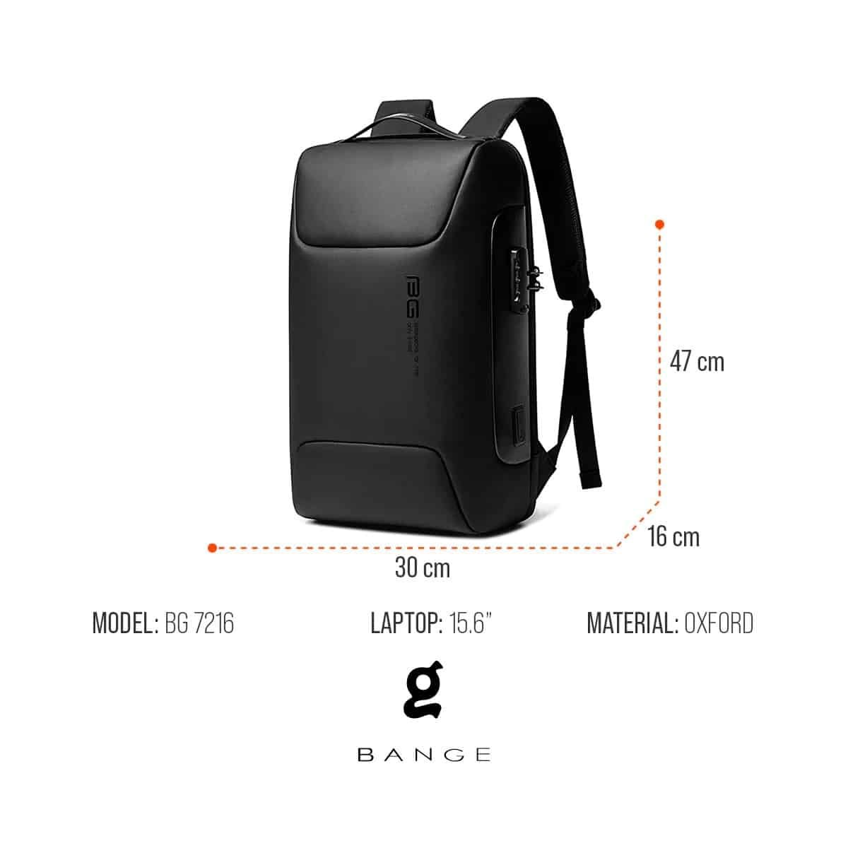 BANGE BG 7216 Travel Computer Backpack Waterproof Anti theft 1