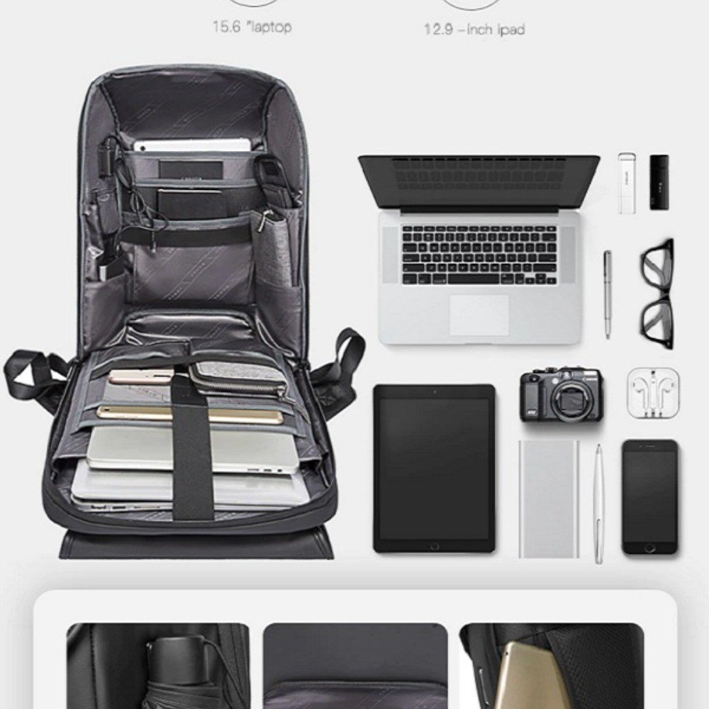 BANGE BG 7276 Stylish Anti Theft Waterproof TSA Lock Laptop Backpack 1
