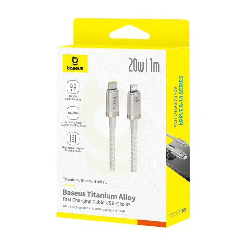 Baseus Cable For Iphone Titanium Alloy PD 20W Type-c to Lightning Data P10378101G21-00 2 Baseus Cable For Iphone Titanium Alloy PD 20W Type c to Lightning Data P10378101G21 00 1