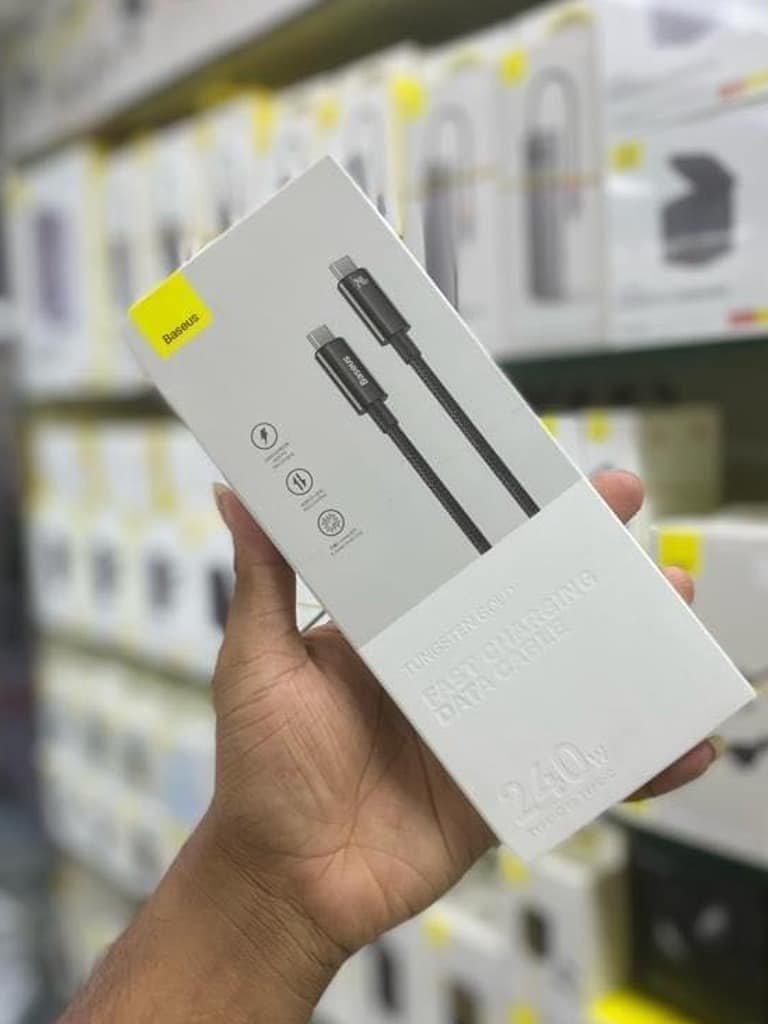 Baseus Cable Type C to Type C 240W Tungsten Gold Super Adaptive Fast Charging Data Cable For Laptop Macbook Ipad 2m Black CAWJ040101 3