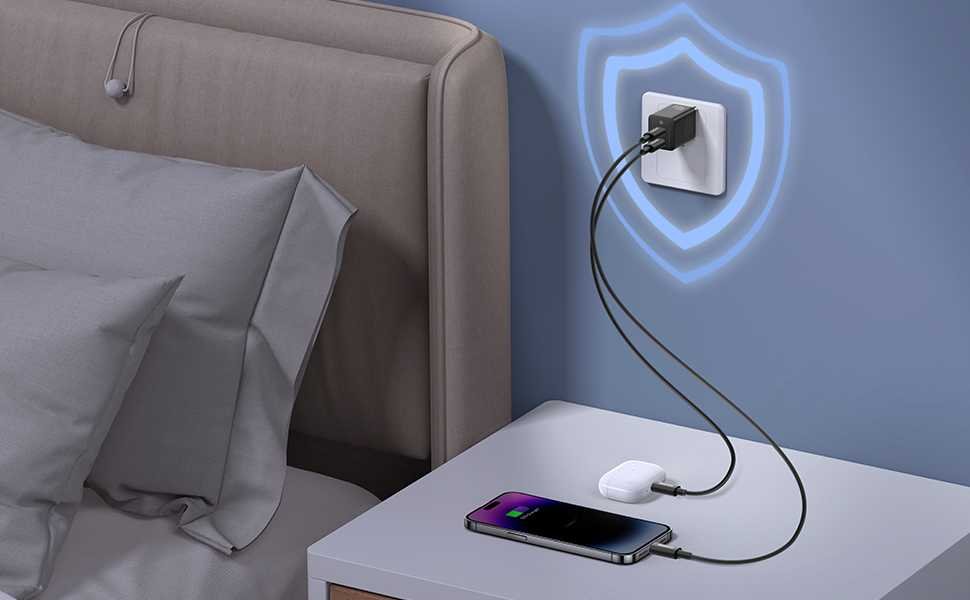 Baseus GaN5 Pro 40W Dual USB C Fast Charger US Plug 1