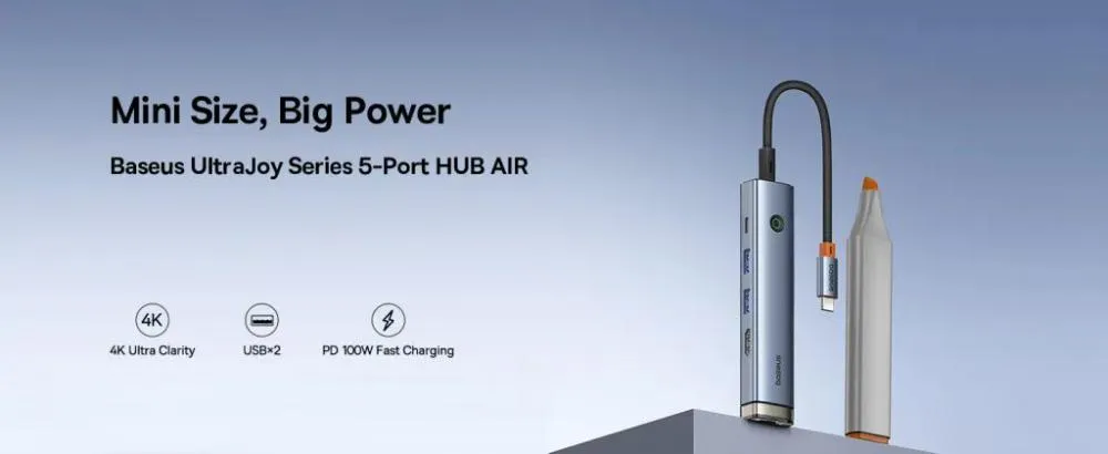 Baseus Hub 5 in 1 Type c Multi Functional UltraJoy Series AIR For macbook Laptop 1