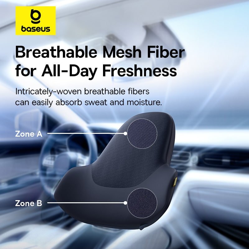 Baseus Pillow For Car PrimeTrip VH1 Lumbar Support Pillow Breathable Memory Foam Waist Back Cushion – Cosmic 2