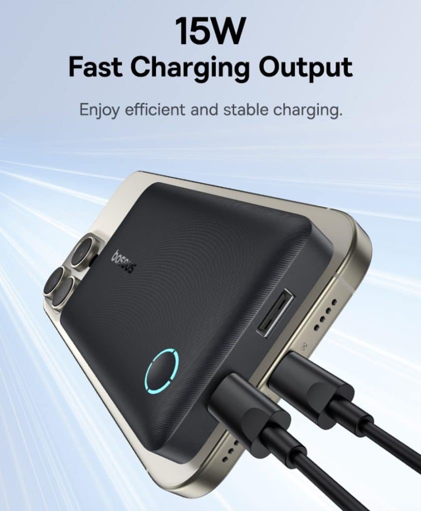 Baseus Power Bank FP11 EnerFill 10000mAh 15W With Type c to Type c Cable 2