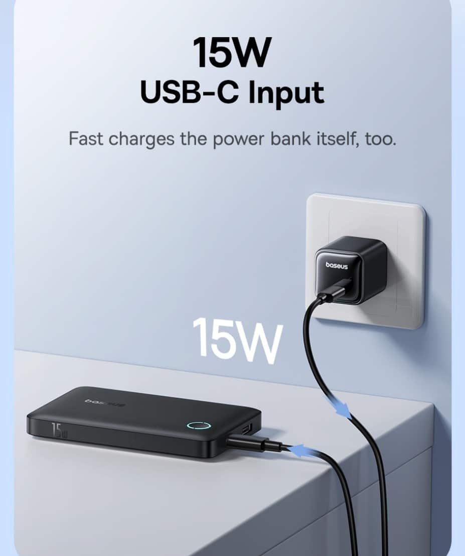 Baseus Power Bank FP11 EnerFill 10000mAh 15W With Type c to Type c Cable 3