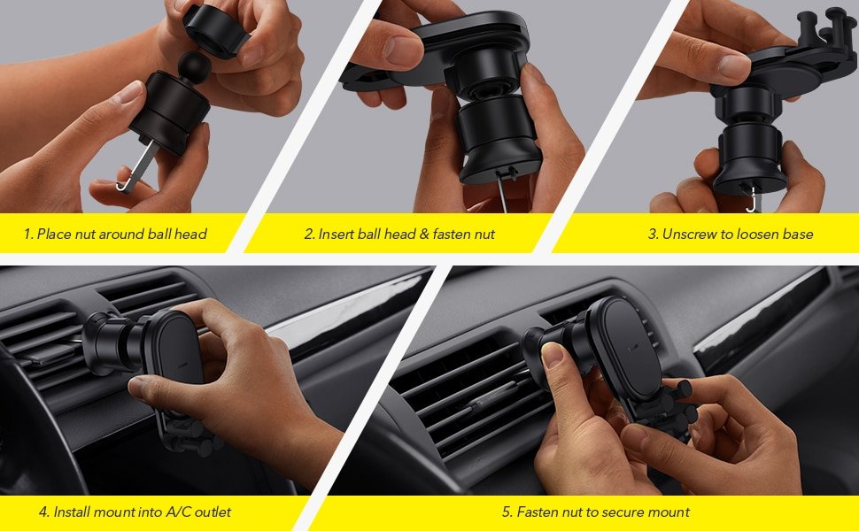 Baseus Stable Gravitational Wireless Charging Car Mount Pro 15W Air Outlet Version 1