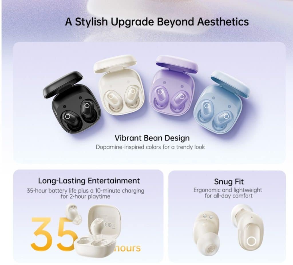 Baseus TWS Bass BD1 True Wireless Earbuds 8hour Long Music Time Cosmic 1