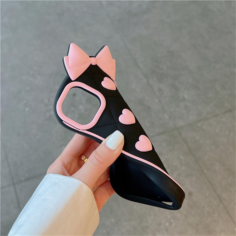 Black Love Bow 3D Phone Case for iPhone 1