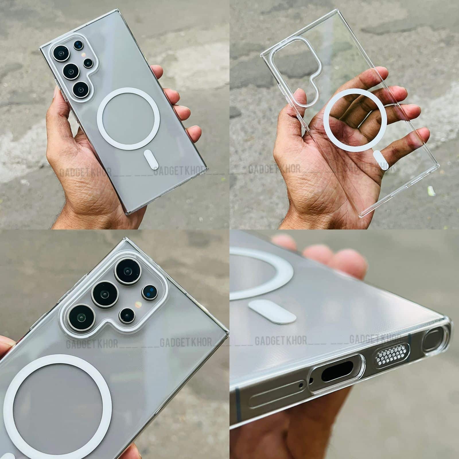 Crystal Transparent Slim Series Anti Yellow With Anti Bubble Protect Magasfe Case For Samsung 5