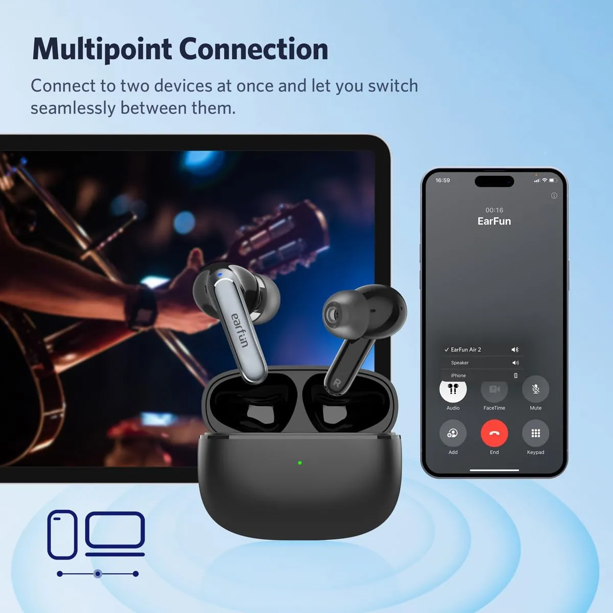 EarFun Air 2 Wireless Earbuds Hi Res 10mm Drivers with LDAC 2