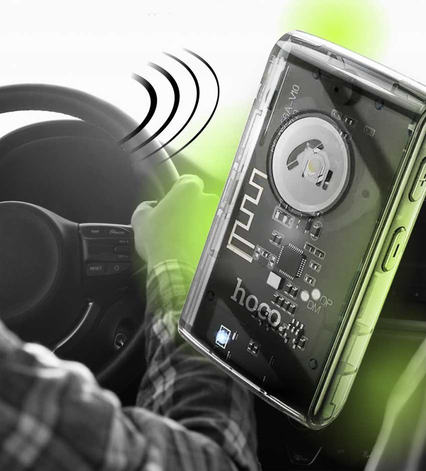 HOCO E66 Transparent Wireless Bluetooth 3.5mm AUX Audio Adapter 1