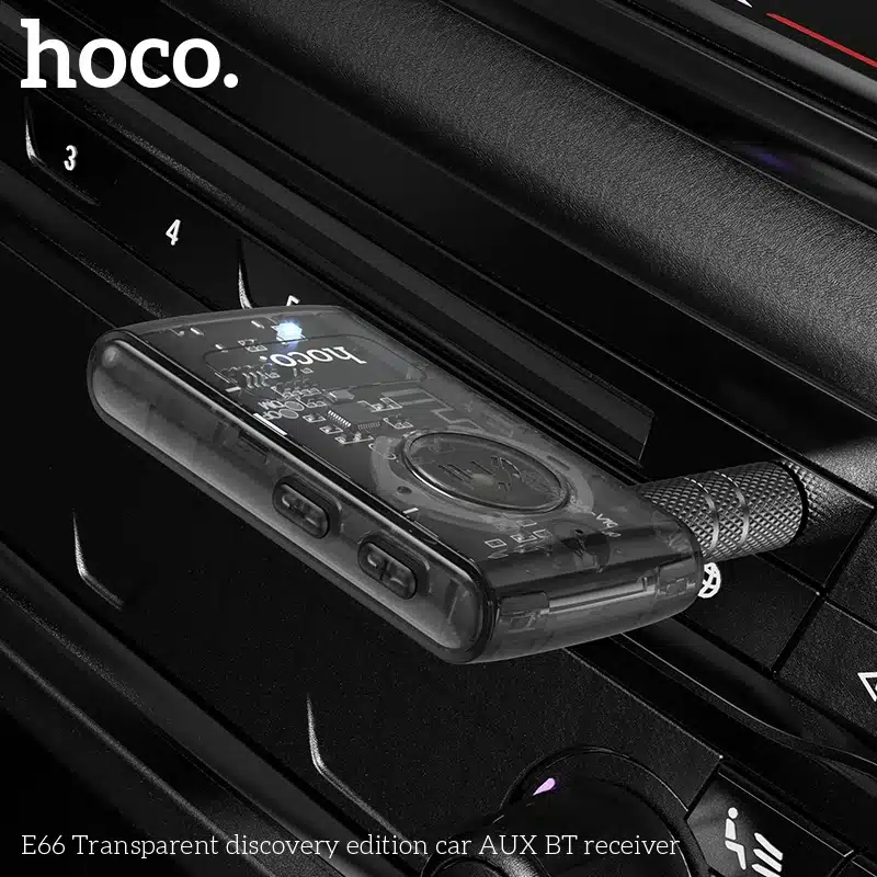 HOCO E66 Transparent Wireless Bluetooth 3.5mm AUX Audio Adapter 2